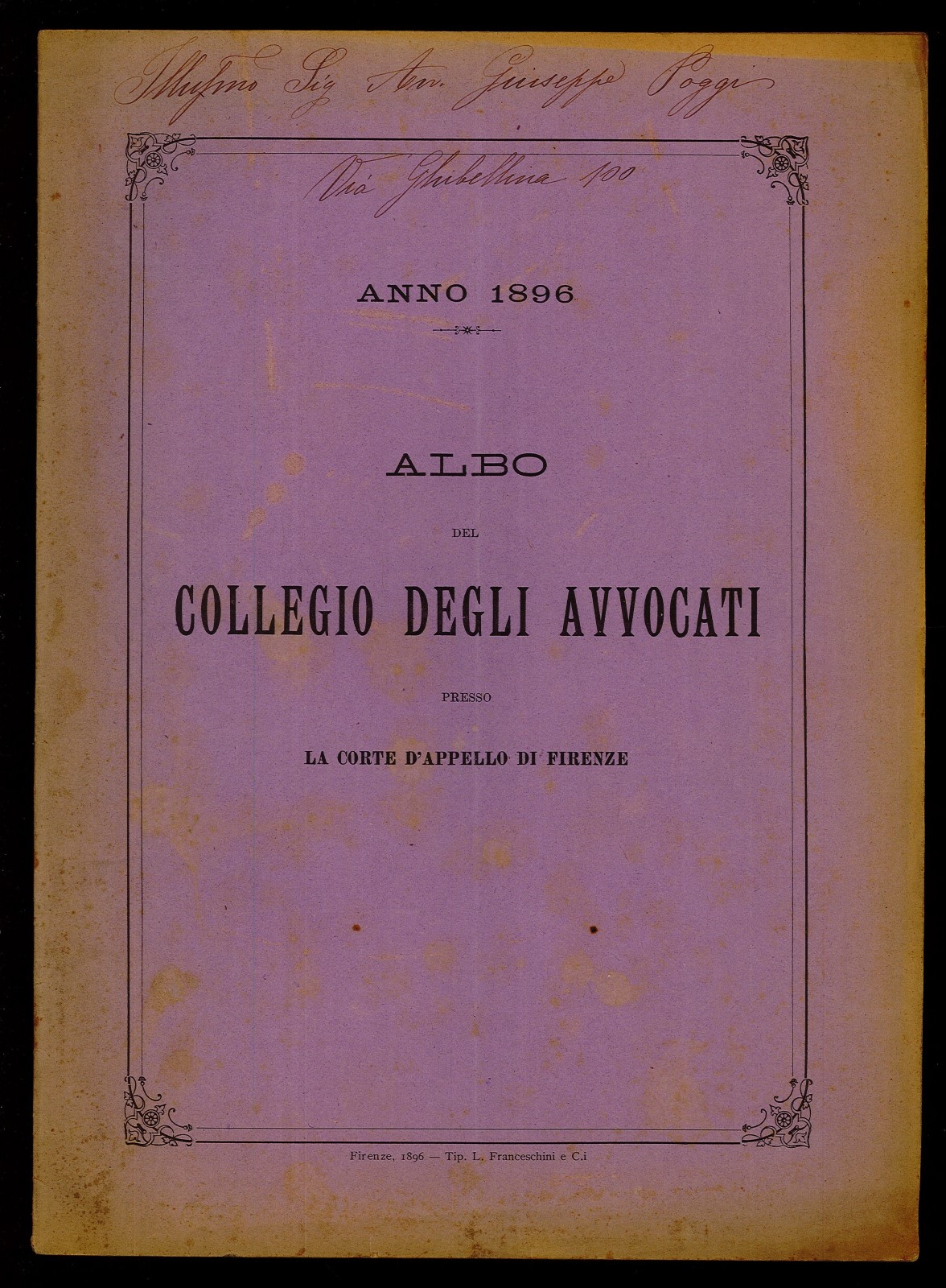 Albo degli avvocati presso la Corte di Appello di Firenze