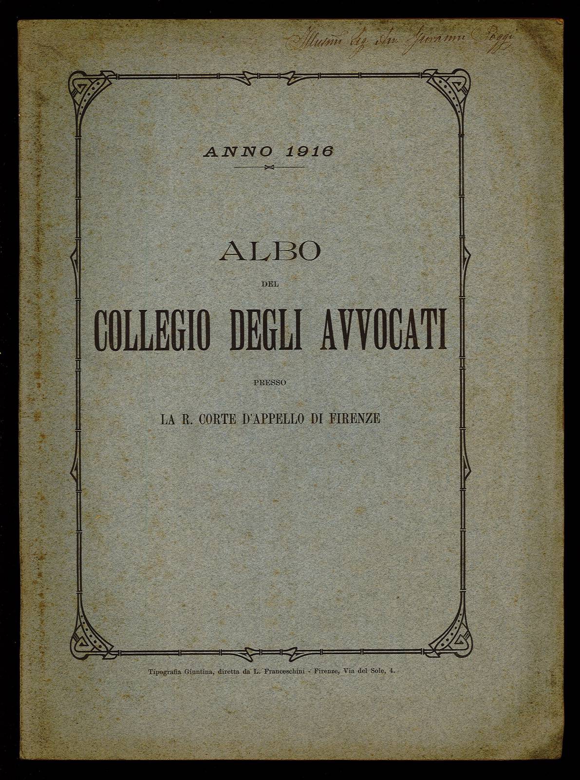Albo degli avvocati presso la Corte di Appello di Firenze