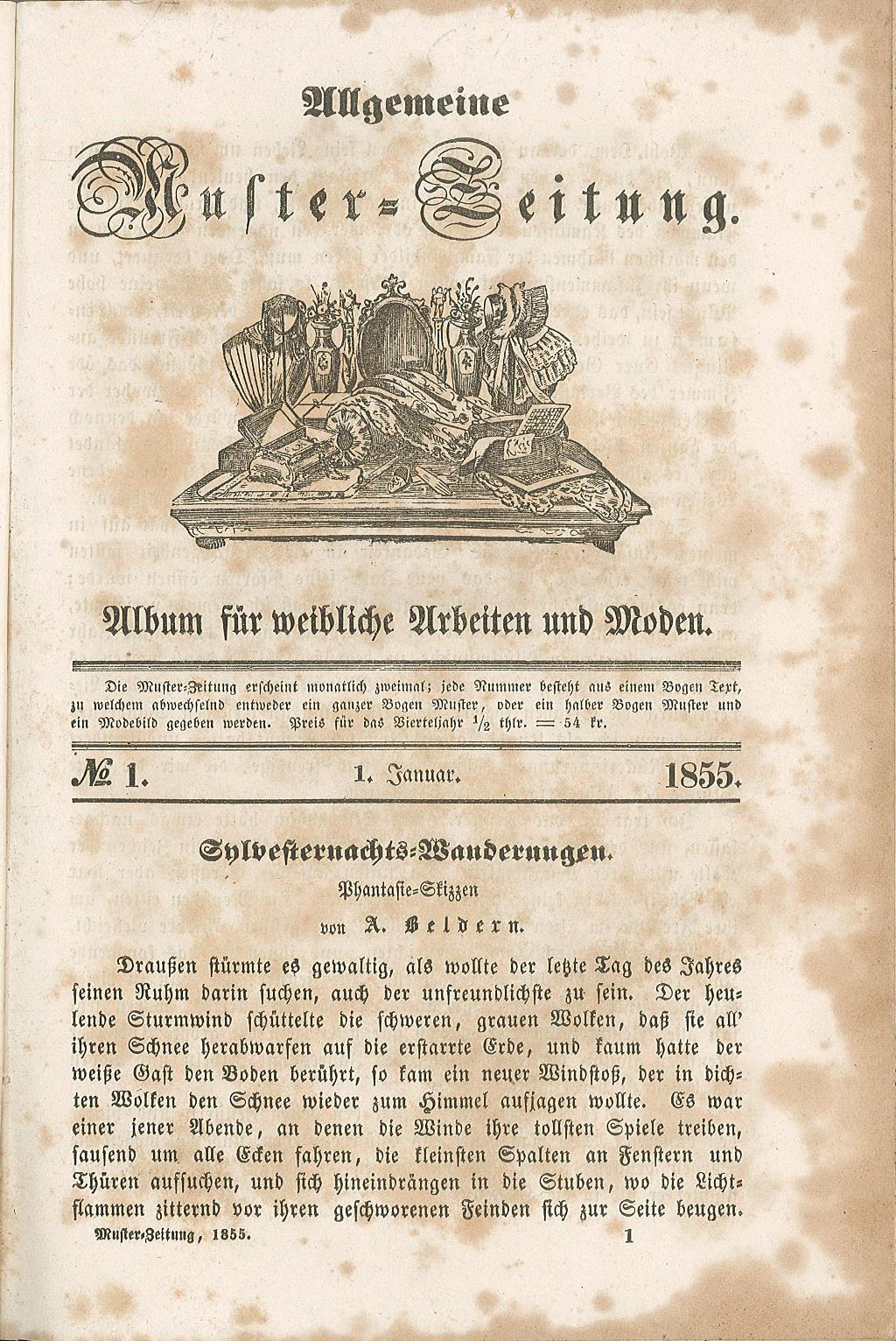 Allgemeine Muster-Zeitung. Album fur weibliche Arbeiten und Moden