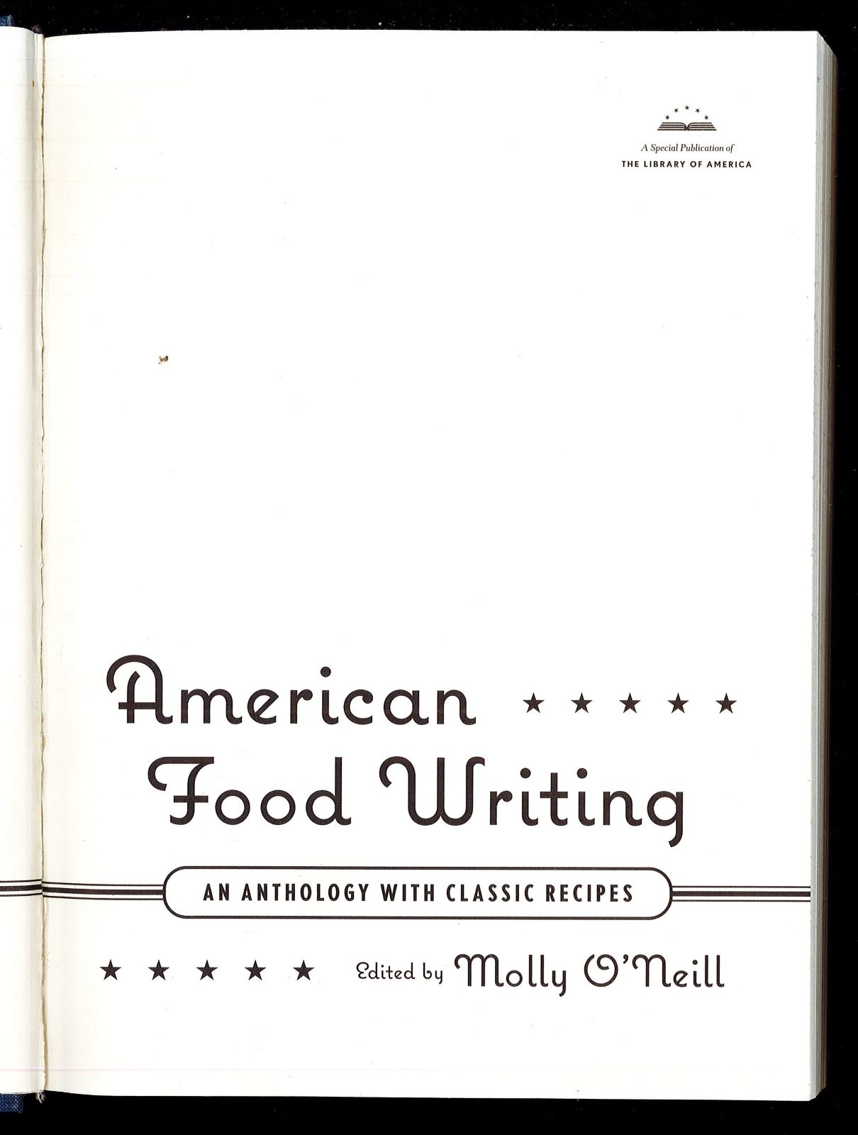 American Food Writing: An Anthology with Classic Recipes