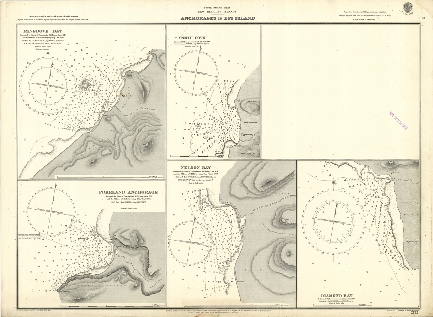 Anchorages in Epi Island