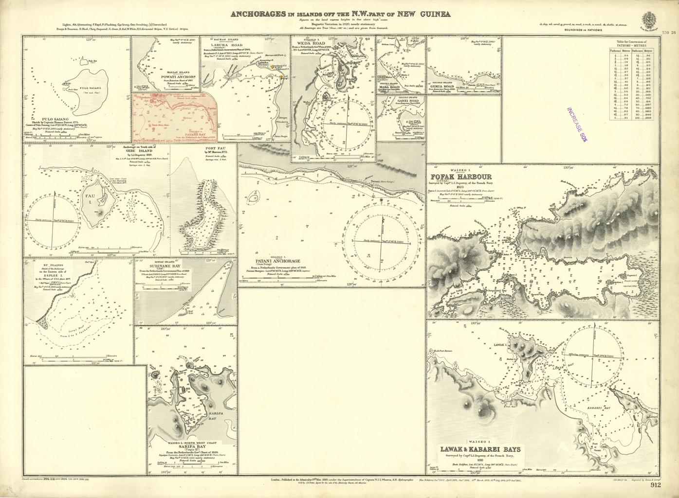 Anchorages in Islands Off the N.W. part of New Guinea