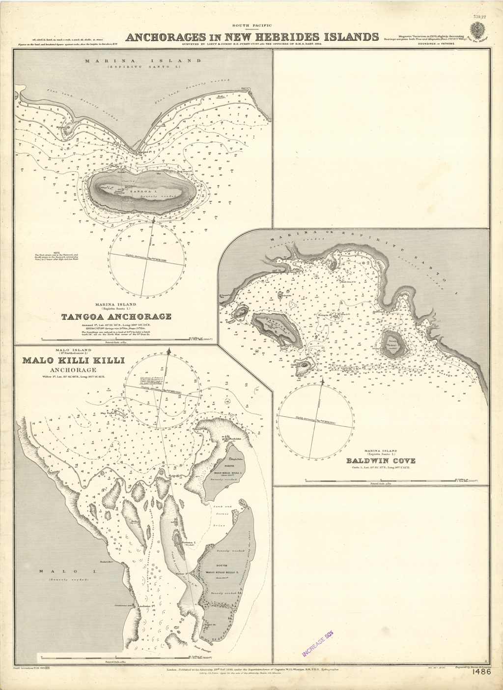 Anchorages in New Hebrides Islands