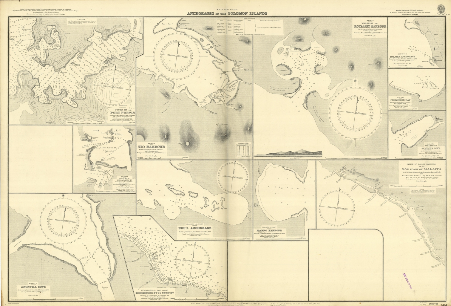 Anchorages in the Solomon Islands