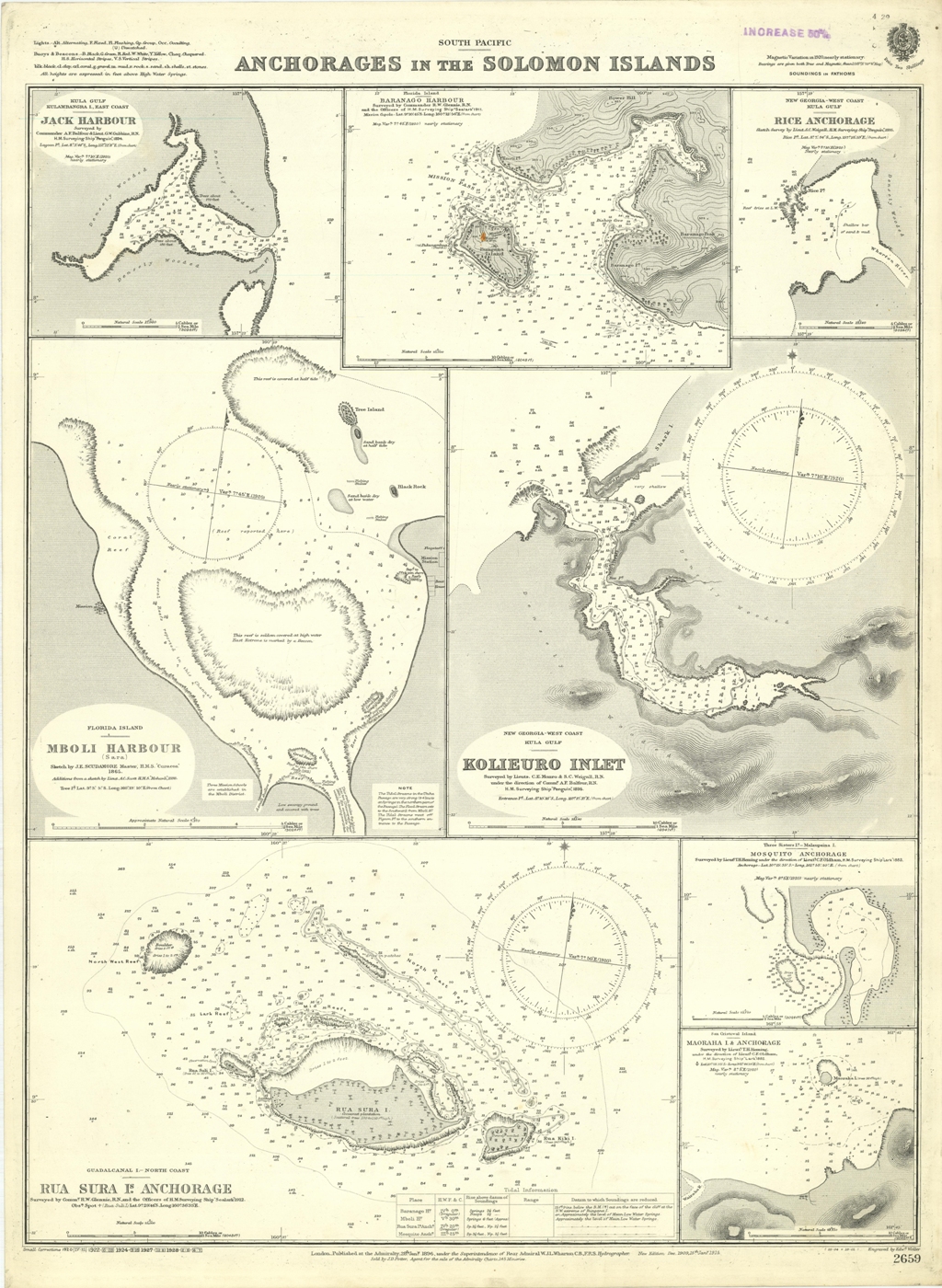 Anchorages in the Solomon Islands