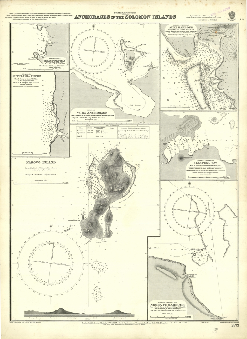 Anchorages in the Solomon Islands