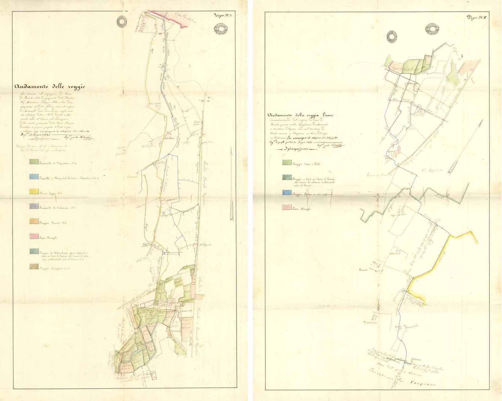 ANDAMENTO DELLE ROGGIE CHE SERVONO ALL’IRRIGAZIONE DE BENI DI QUINTO …