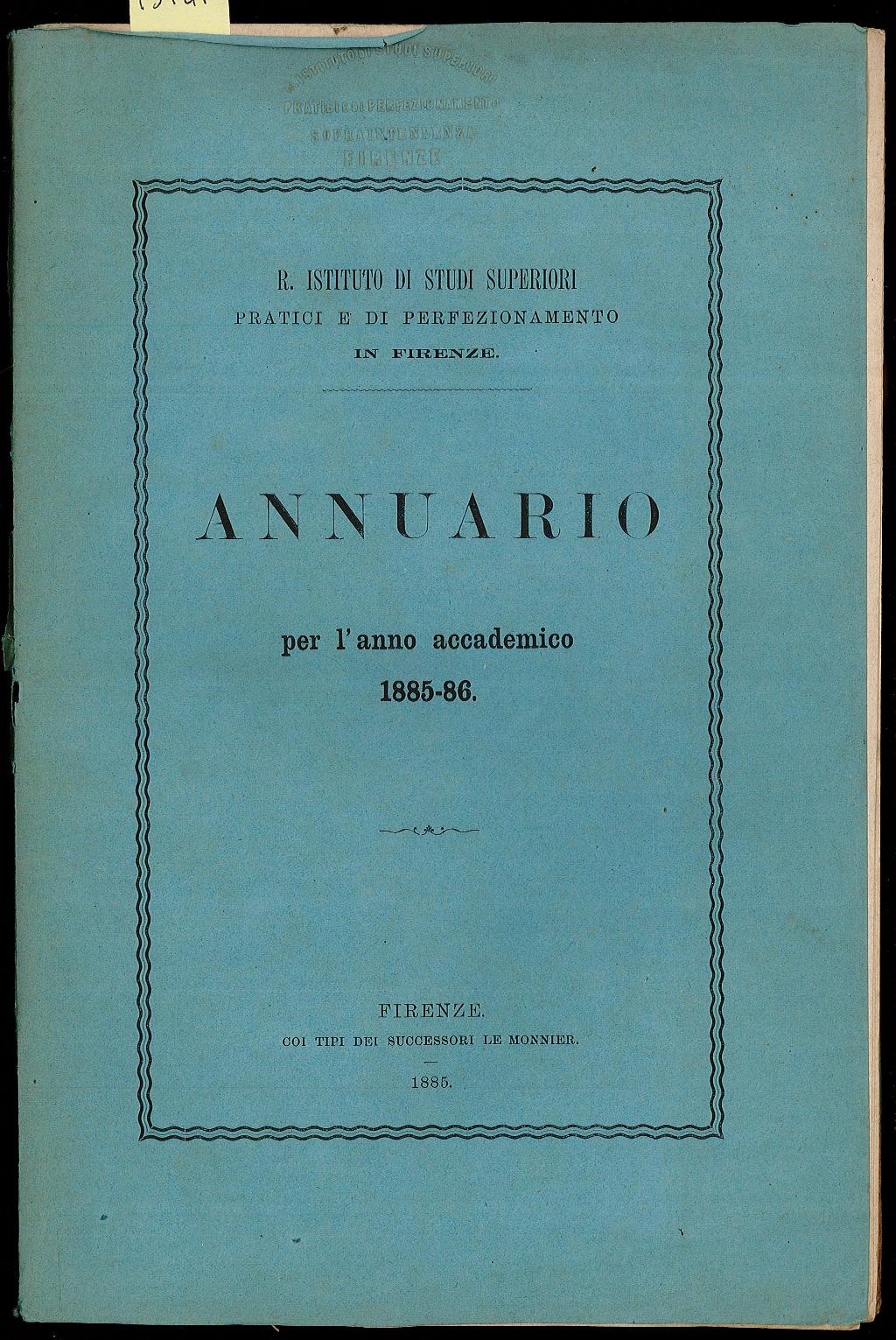 Annuario per l’anno accademico 1885-1886