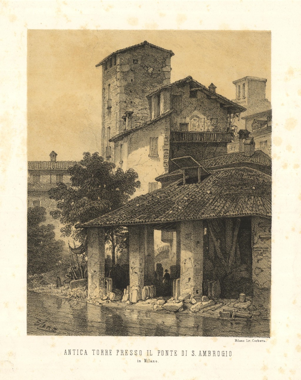 Antica torre presso il ponte di S. Ambrogio in Milano