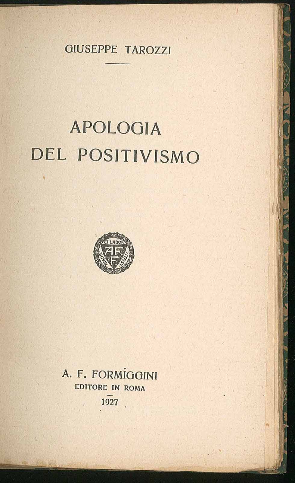 Apologia del positivismo