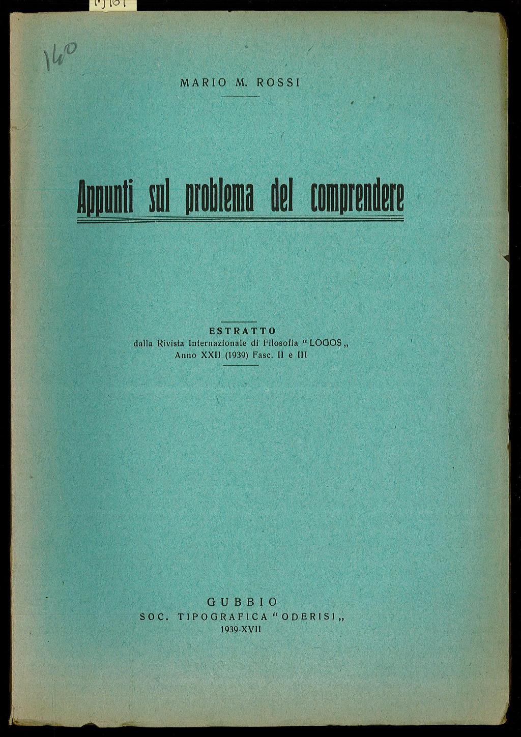 Appunti sul problema del comprendere