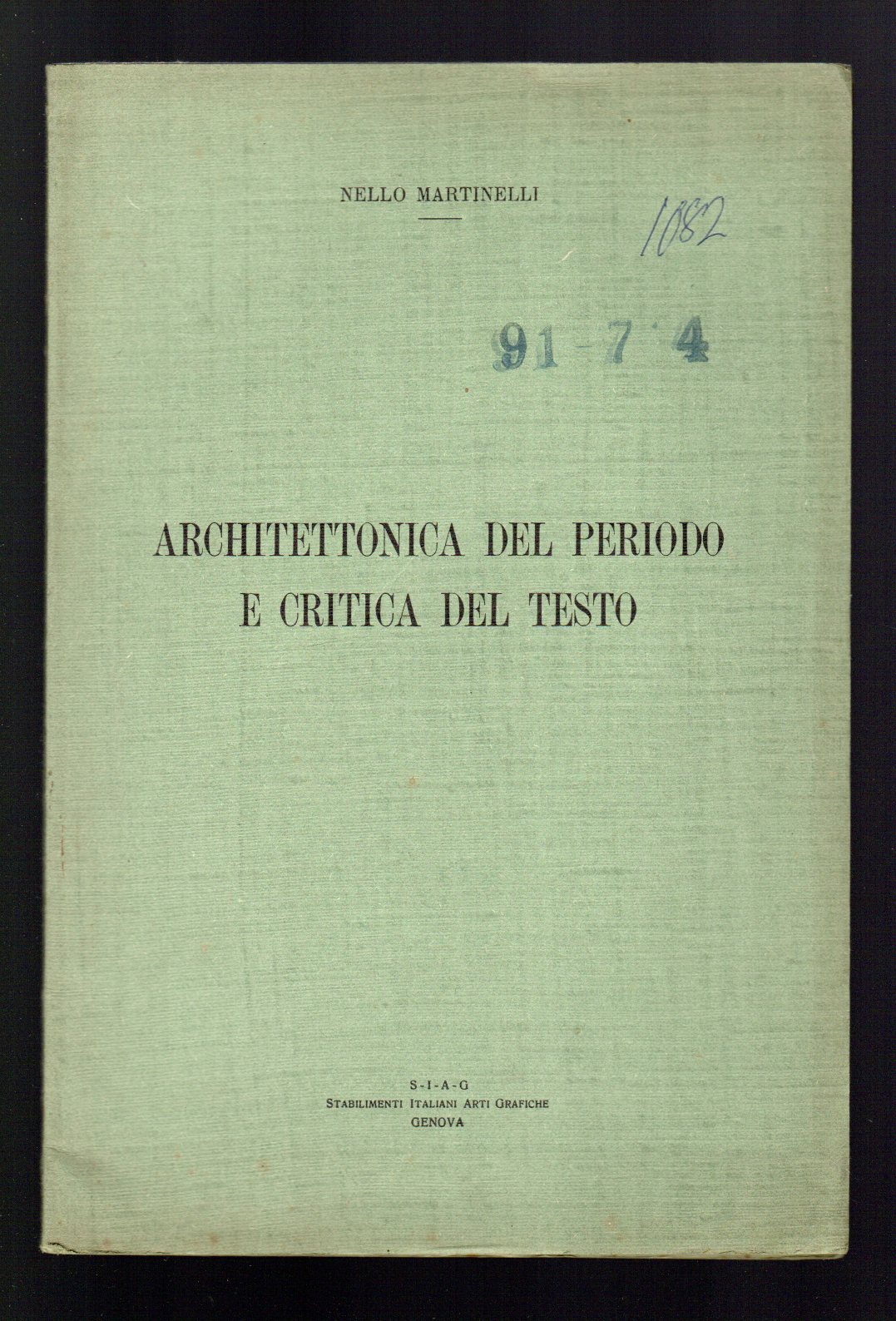Architettonica del periodo e critica del testo
