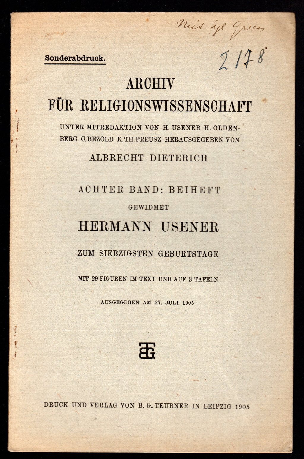 Archiv fur religionswissenchaft