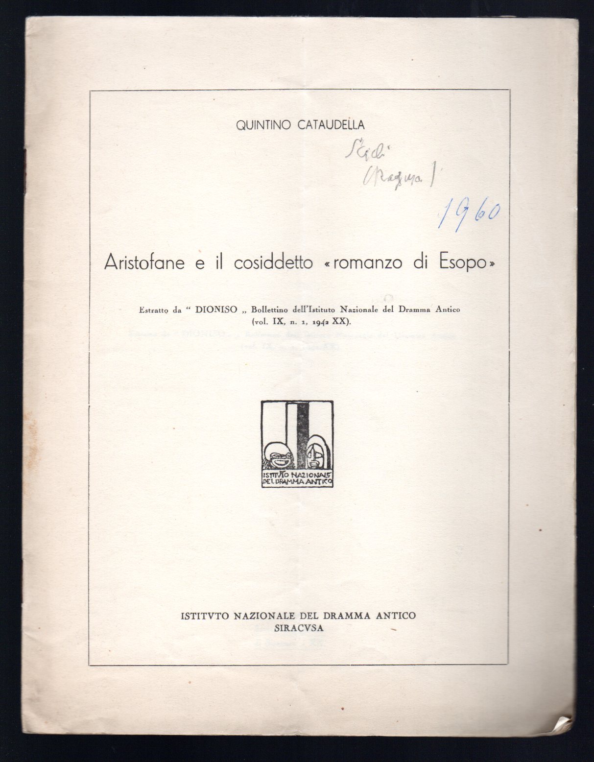 Aristofane e il cosiddetto "Romanzo di Esopo"