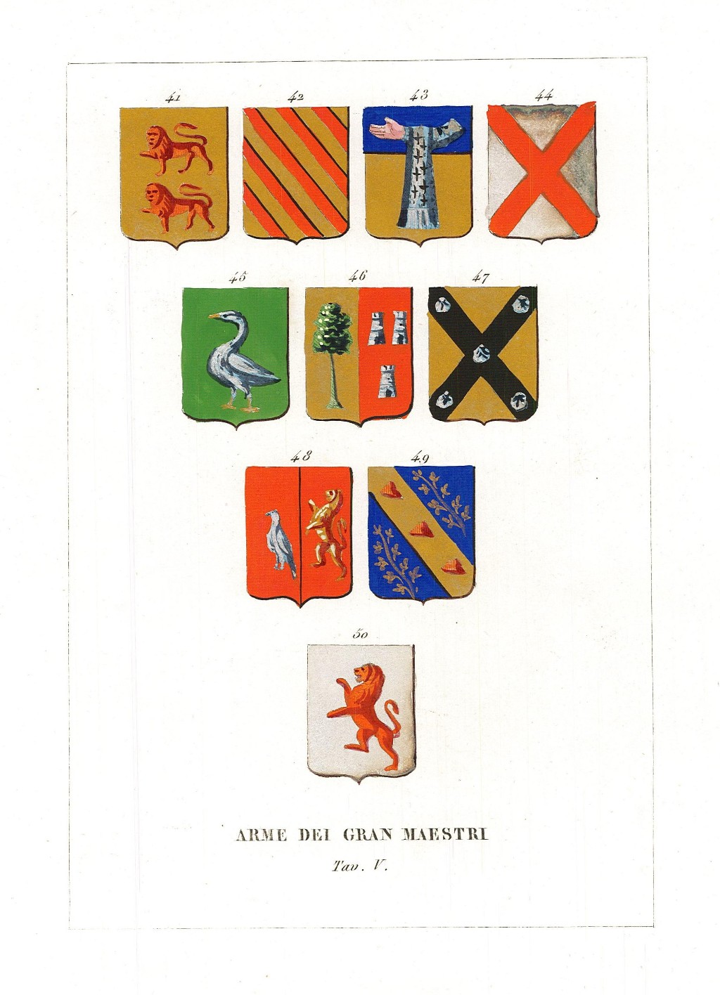 Arme dei gran maestri. Tav. V
