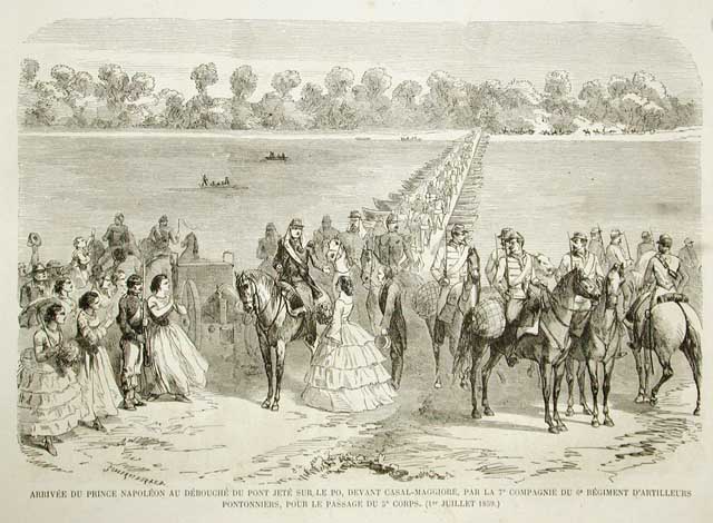 Arrivée du prince Napoleon au debouche du pont jeté sur …