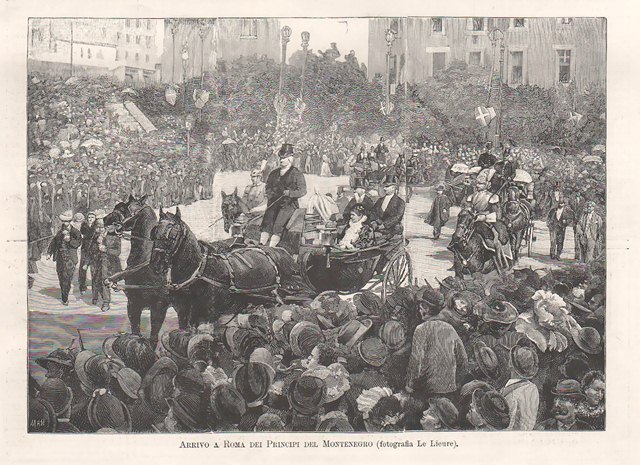 Arrivo a Roma dei Principi del Montenegro