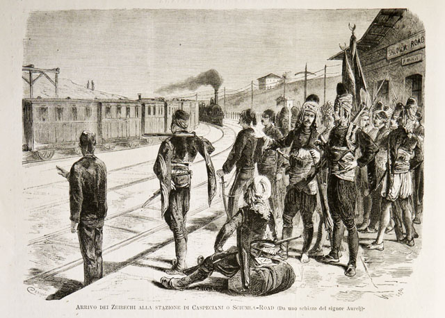 Arrivo dei Zeibechi alla stazione di Caspeciani o Sciumla-Road