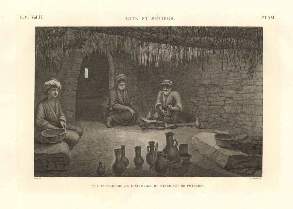 Arts et métiers - Vue intérieure de l'attélier du fabricant …