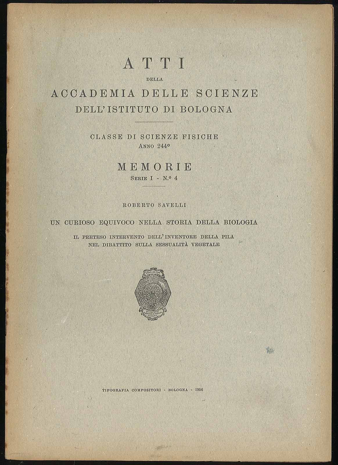 Atti della Accademia delle scienze dall'Istituto di Bologna - Memorie …