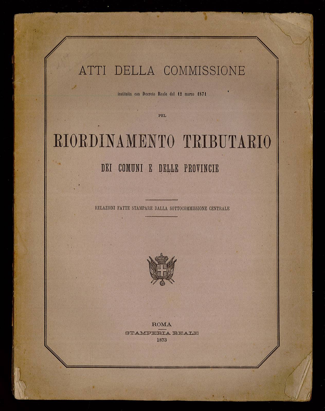Atti della commissione pel riordinamento tributario dei comuni e delle …
