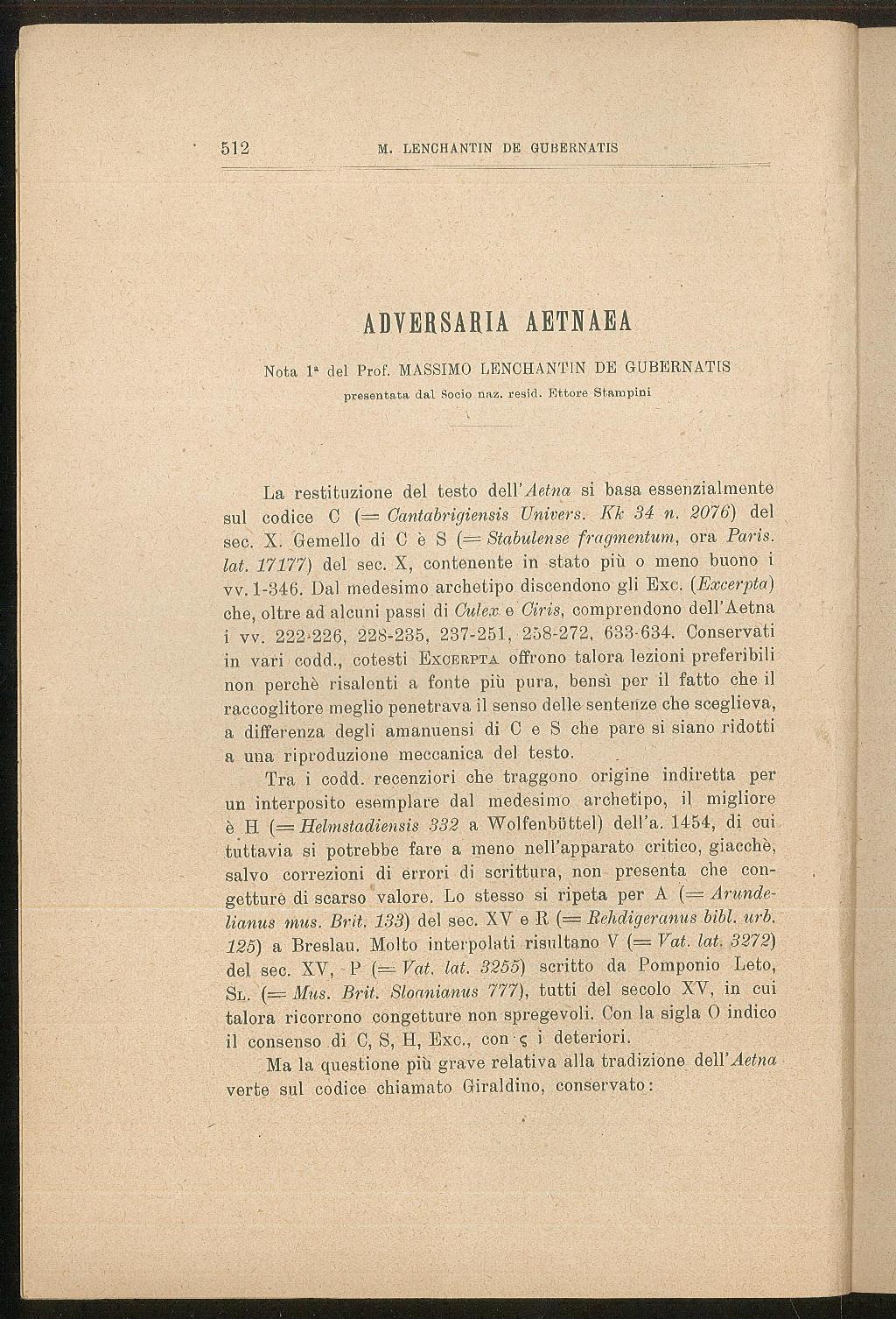 Atti della Reale Accademia delle Scienze di Torino - Estratto
