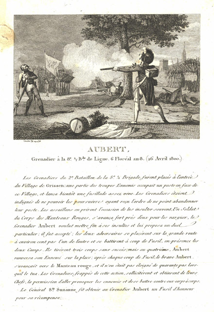 Aubert Grenadier à la 8e Bde de Ligne. 6 Florèal …