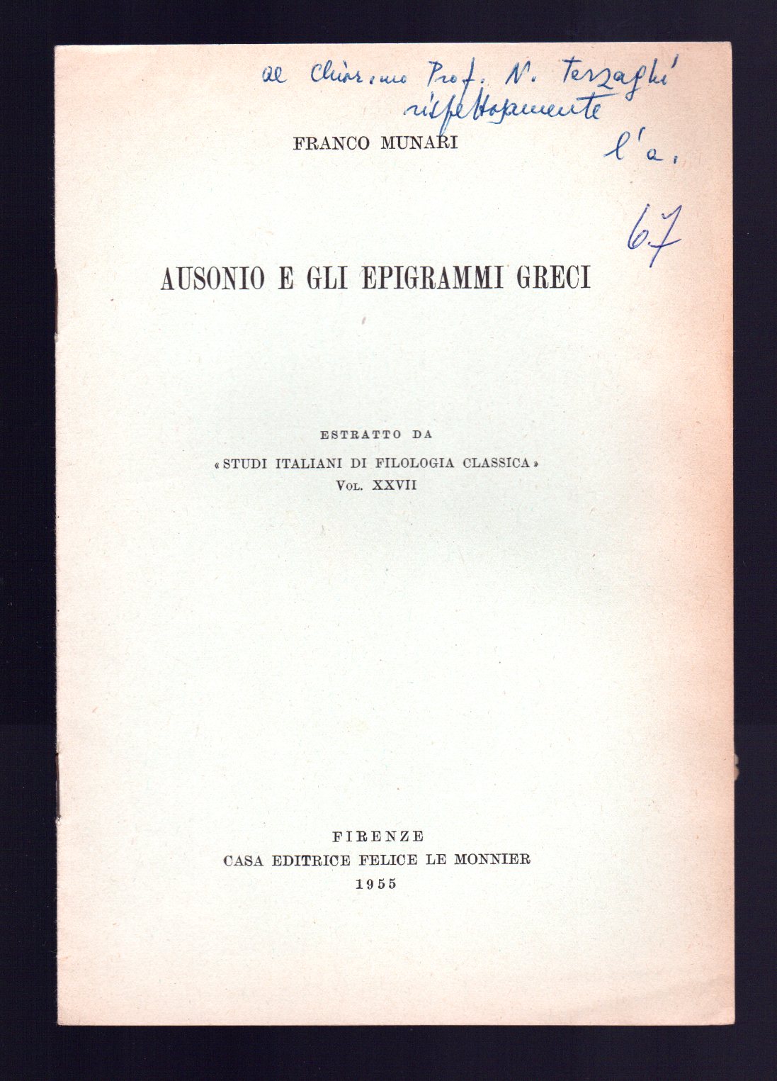 Ausonio e gli epigrammi greci