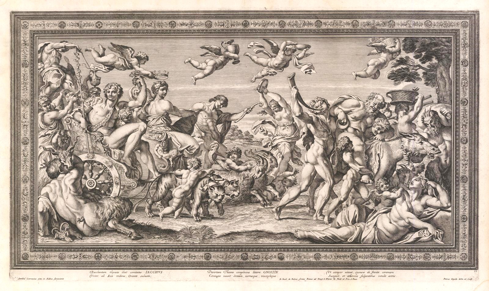 Bacchantum thyasis ibat comitatus Iacchus.