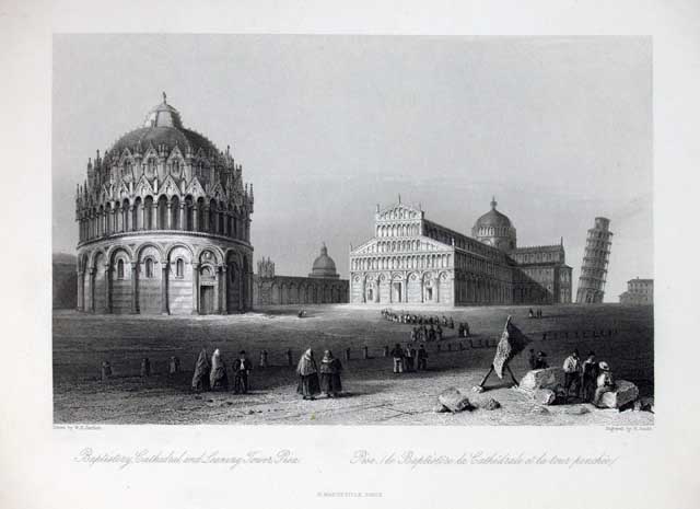 Baptistery. Cathedral and Leaning Tower, Pisa - Pise, (le Baptistere …
