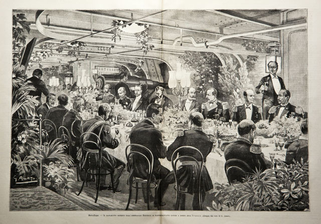 Barcellona.- Il banchetto offerto dall’ammiraglio Bertelli ai rappresentanti esteri a …