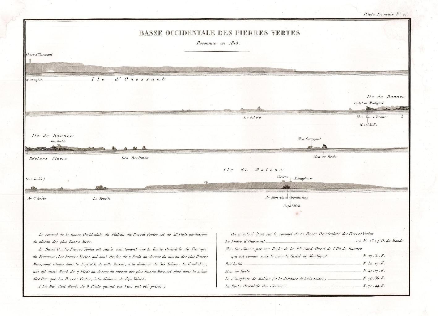 Basse occidentale des Pierres Vertes - Reconnue en 1818