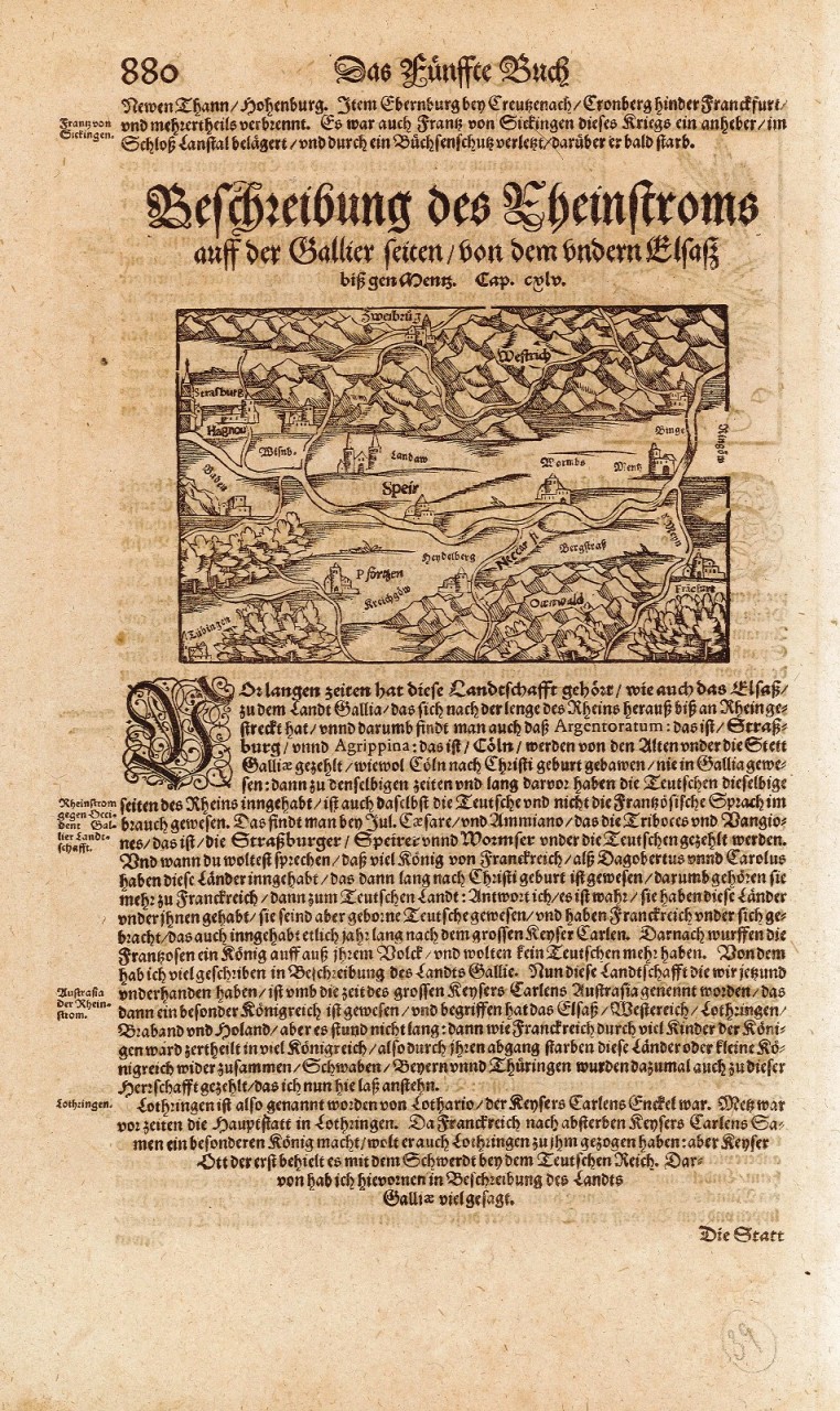Beschreibung des Rheinstroms auff der Gallier seiten von dem Undern …