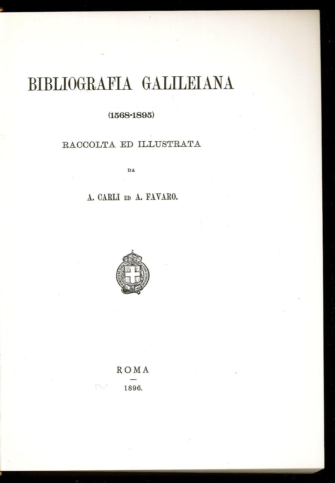 Bibliografia galileana 1568-1895