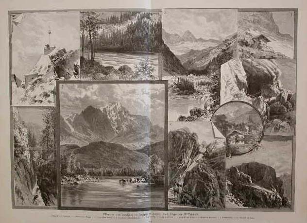 Bilder von einer besteigung der Zugspitze in Bayern.