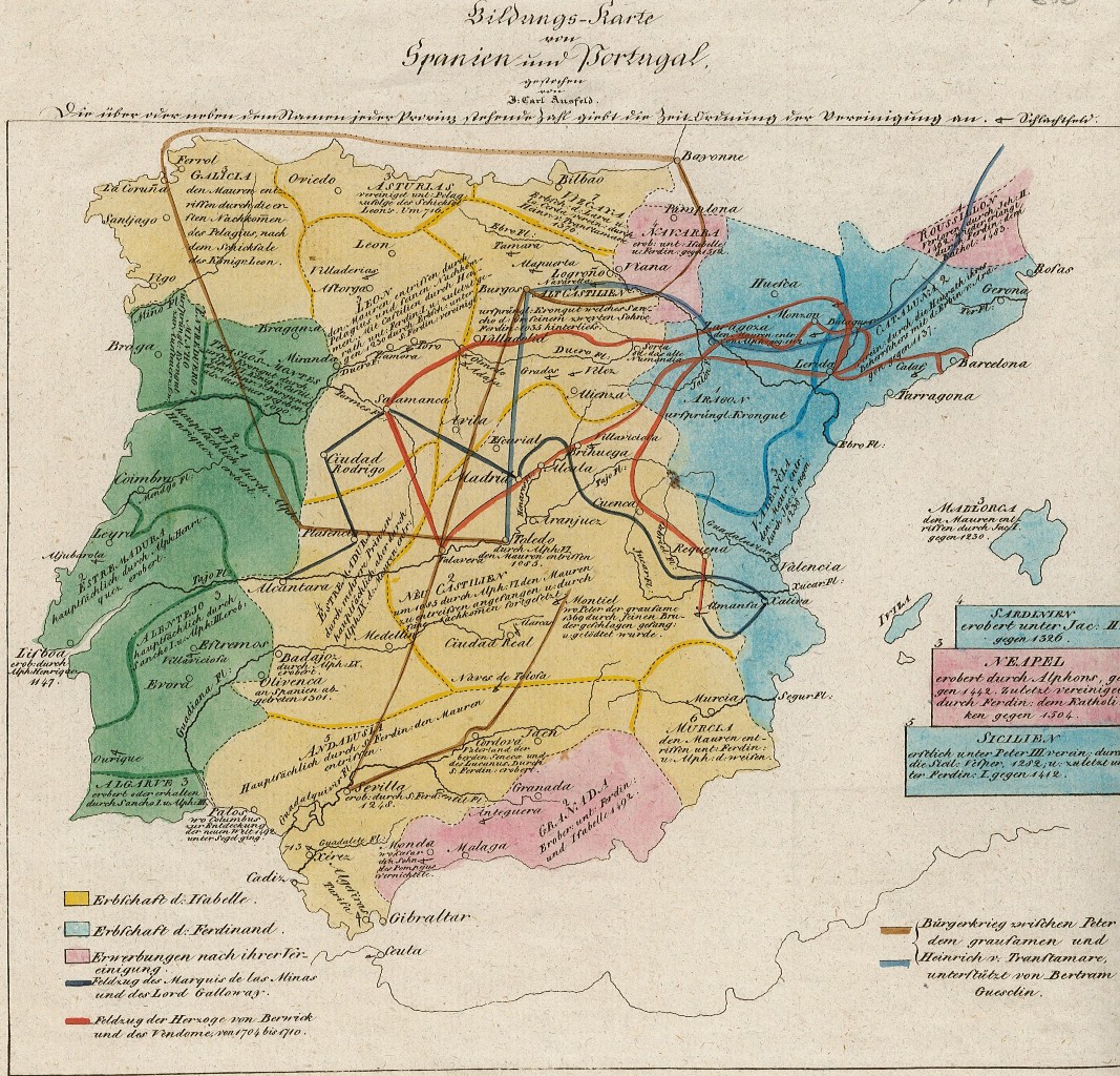 Bildungs-Karte von Spanien und Portugal