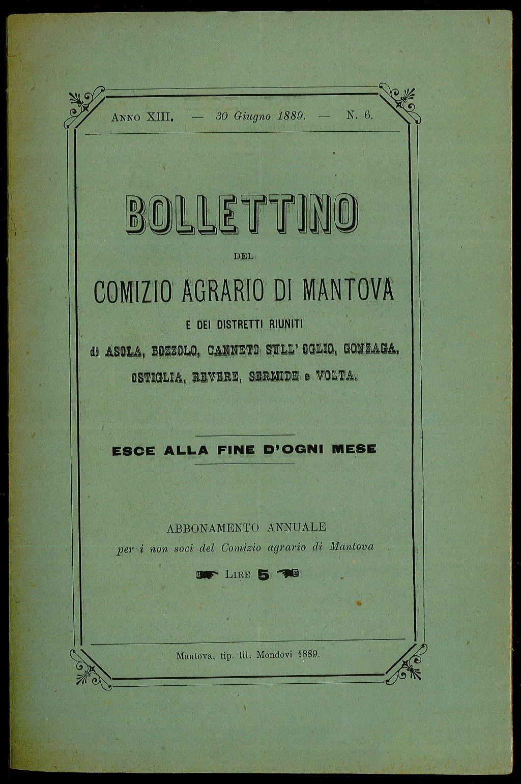 Bollettino del Comizio Agrario di Mantova