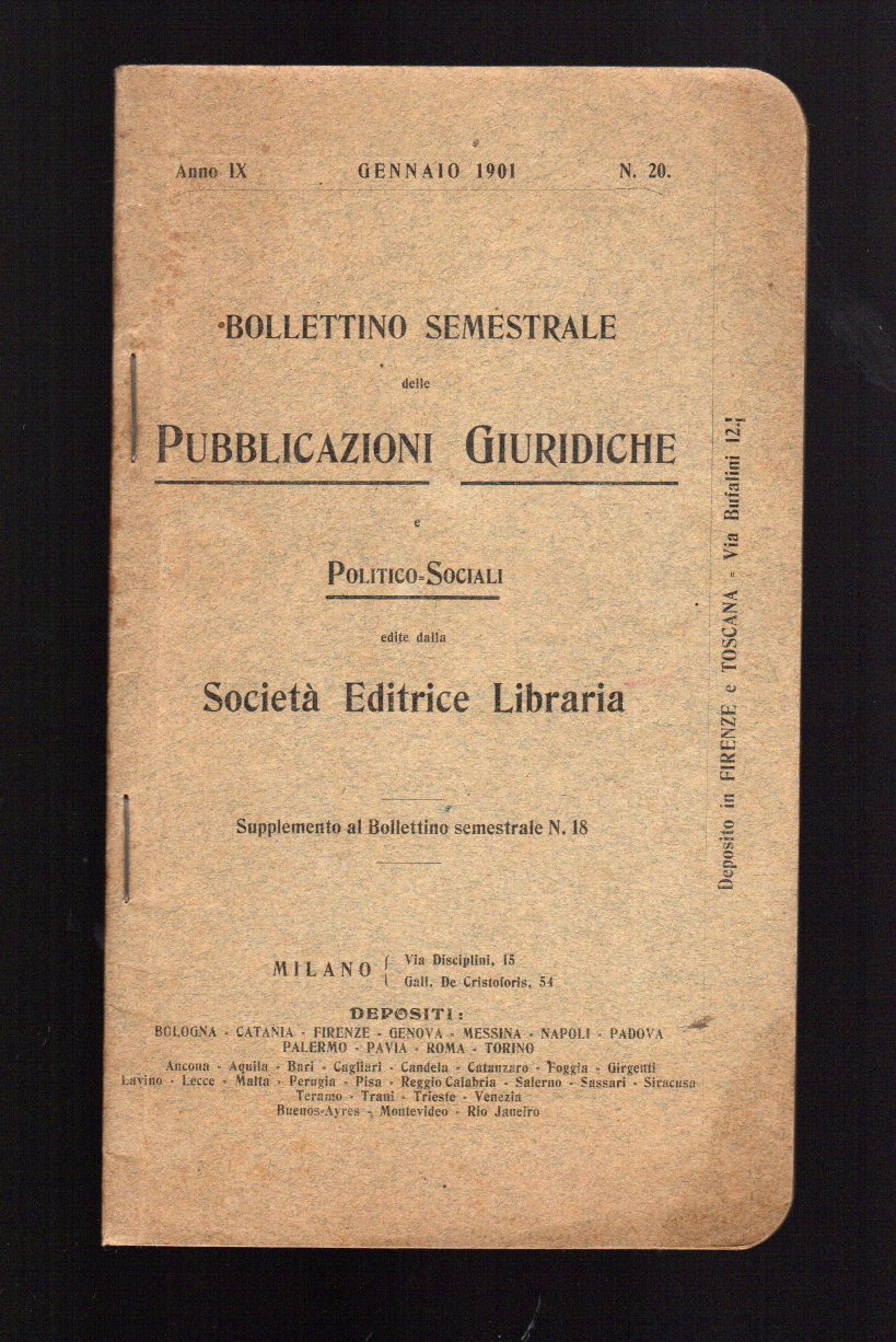 Bollettino semestrale delle pubblicazioni giuridiche e Politico-Sociali
