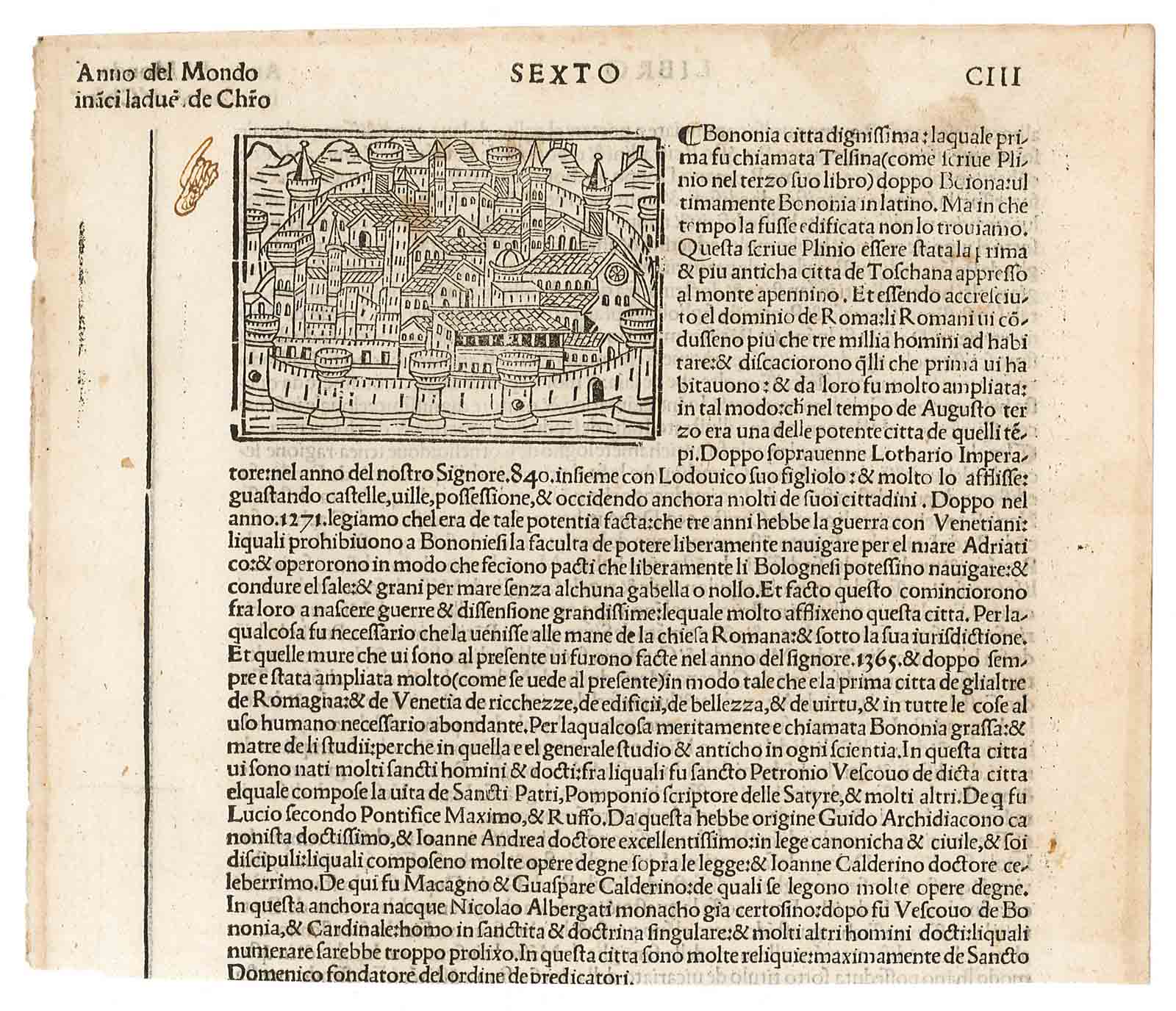 Bologna citta dignitissima