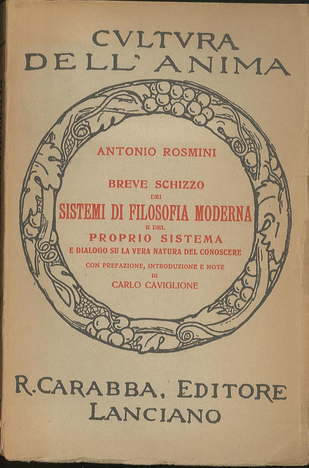Breve schizzo dei sistemi di filosofia moderna e del proprio …