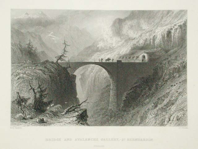 Bridge and Avalanche gallery, St. Bernhardin. / Grisons