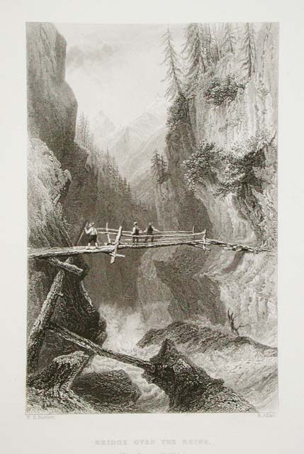 Bridge over the Rhine./ (Near Suvers, Via Mala)