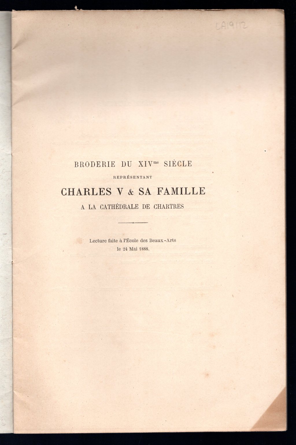 Broderie du XIV siecle representant Charles V & sa famille …