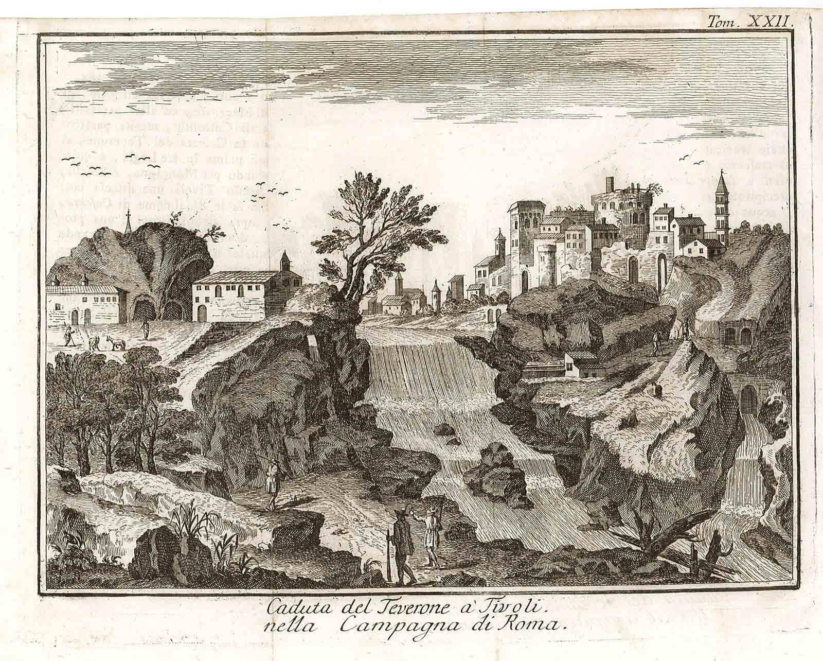 Caduta del Teverone à Tivoli nella Campagna di Roma.