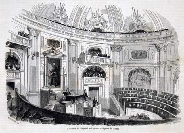 Camera dei deputati nel palazzo Carignano in Torino