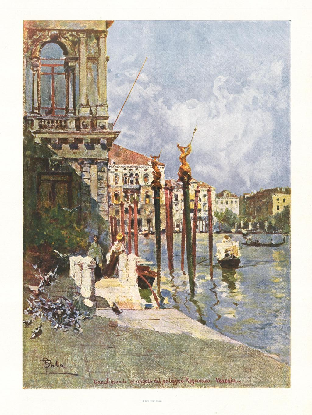 Canal grande ed angolo del Palazzo Rezzonico. Venezia