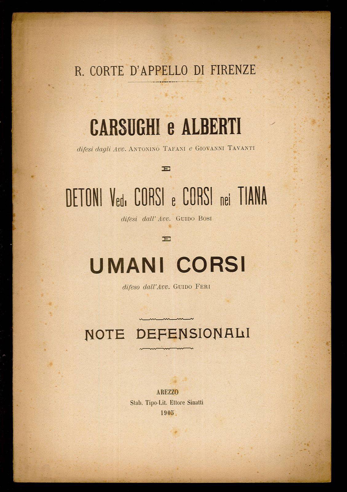 Carsughi e Alberti e Detoni Ved. Corsi e Corsi nei …