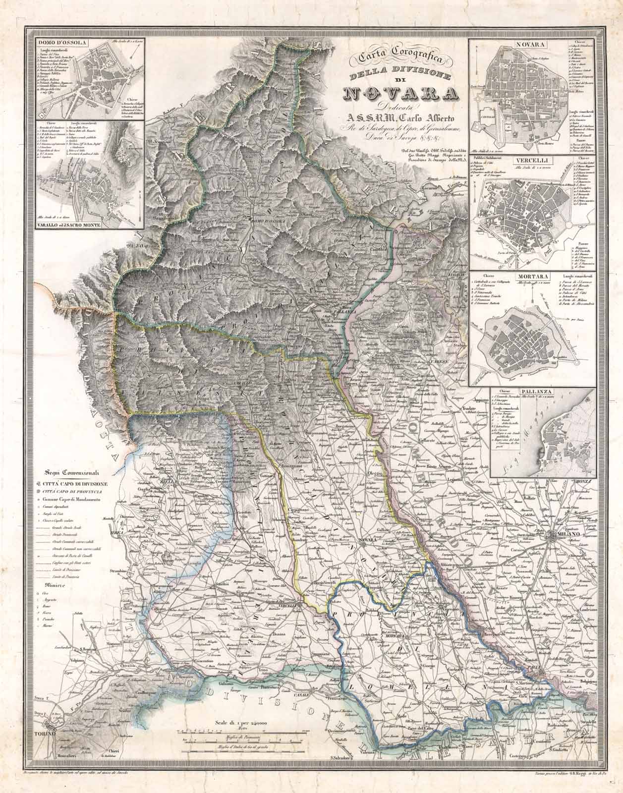 Carta corografica della divisione di Novara dedicata A. S. S. …