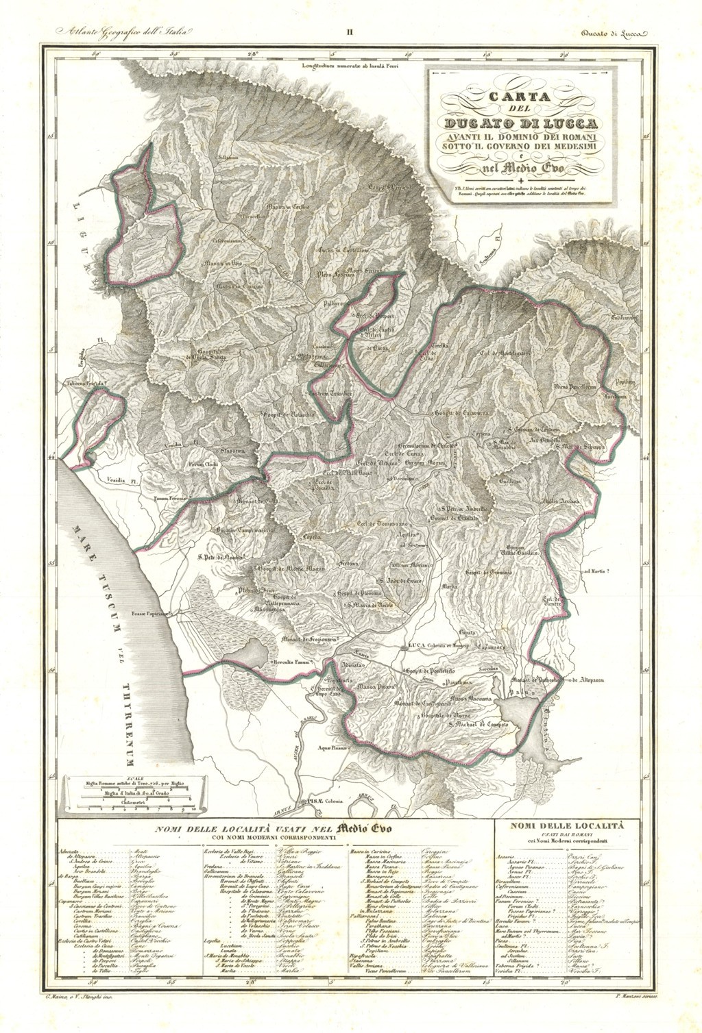 Carta del Ducato di Lucca avanti il Dominio dei Romani.