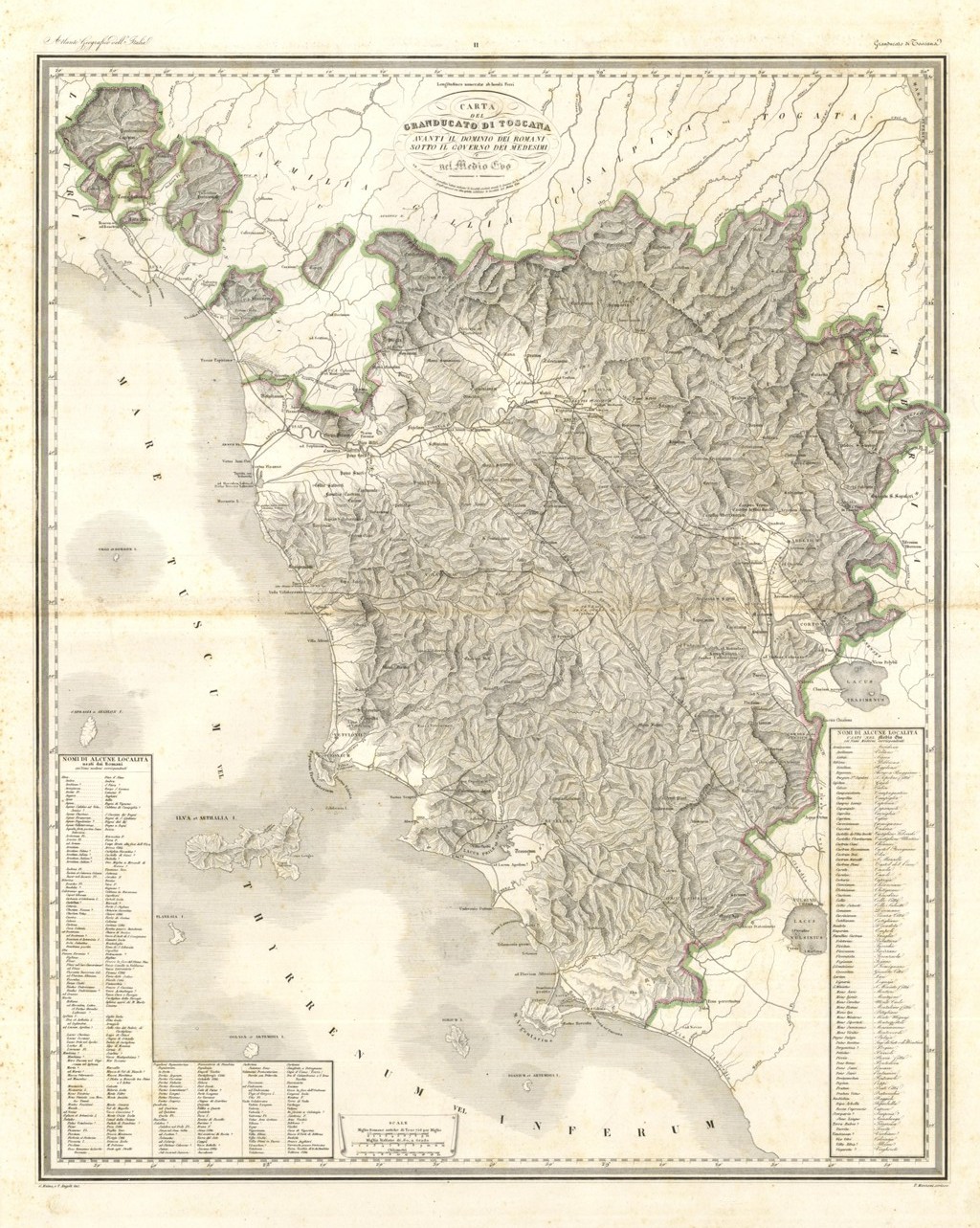 Carta del Granducato di Toscana avanti il Dominio dei Romani.